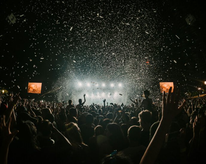 Festivalpubliek tijdens dance-evenement, illustratie bij Welcome to the 90's